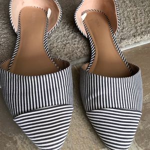 8.5 Merona flats, black and white stripe.